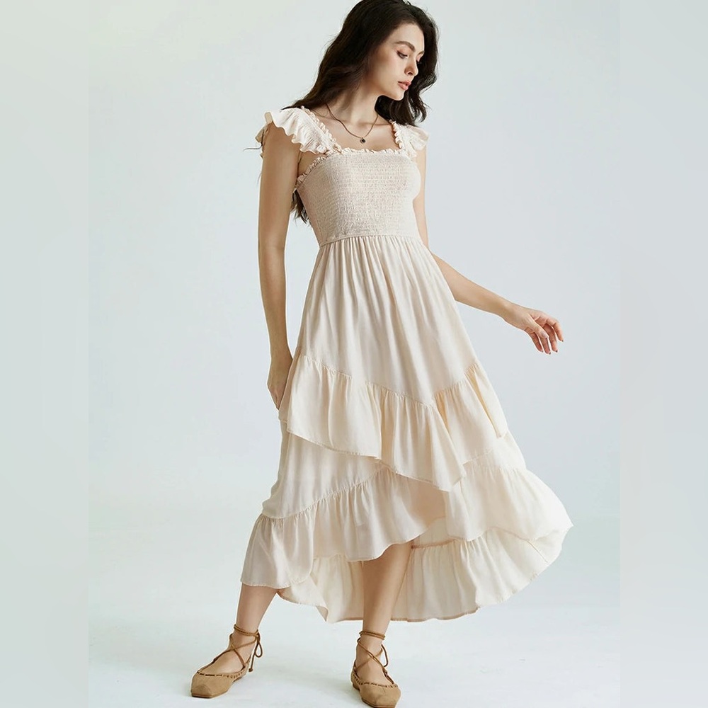 Scarlet Darkness Off Shoulder Ruffle Sleeve Layered Pocket Dress - 2XL
